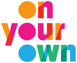 rainbow logo says "on your own"