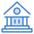 Icon illustration of a bank building